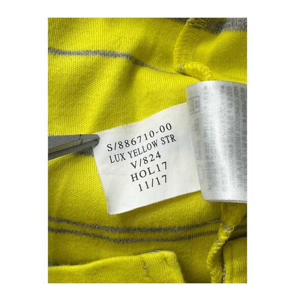 Banana Republic Shirt Men Large Polo Luxury Touch Yellow Stripe Cotton Preppy - Picture 5 of 5